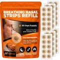 Agilmix Refill Magnetic Breathing Nasal Strips - 30, 60, 90-Days Supply for Enhanced Breathing - Compatible with Recharging, Nude & Transparent Color