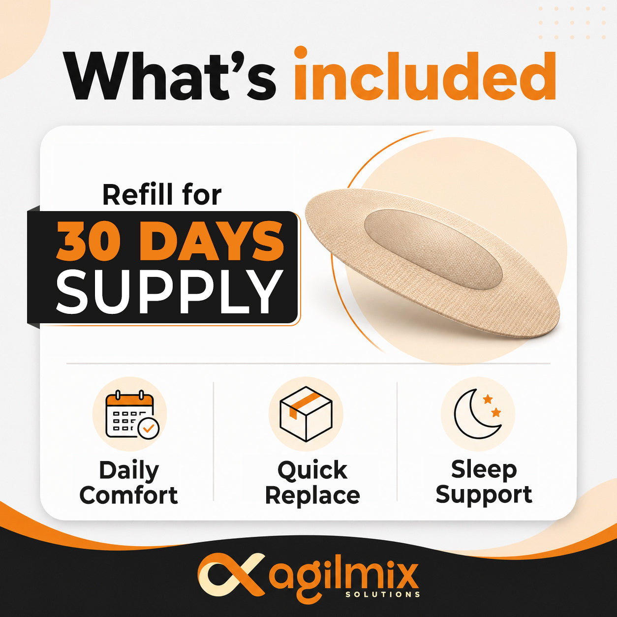 Agilmix Refill Magnetic Breathing Nasal Strips - 30, 60, 90-Days Supply for Enhanced Breathing - Compatible with Recharging, Nude & Transparent Color