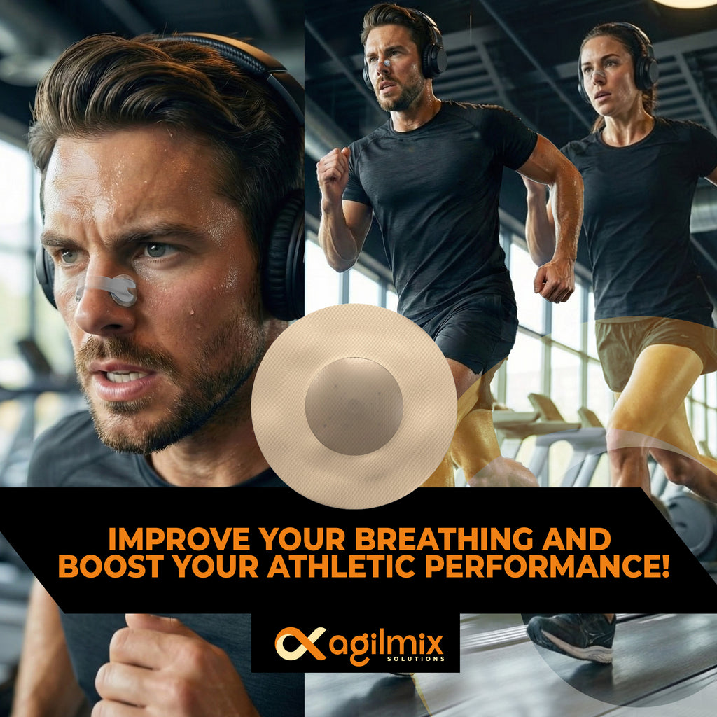 Agilmix Refill Magnetic Breathing Nasal Strips - 30, 60, 90-Days Supply for Enhanced Breathing - Compatible with Recharging, Nude & Transparent Color