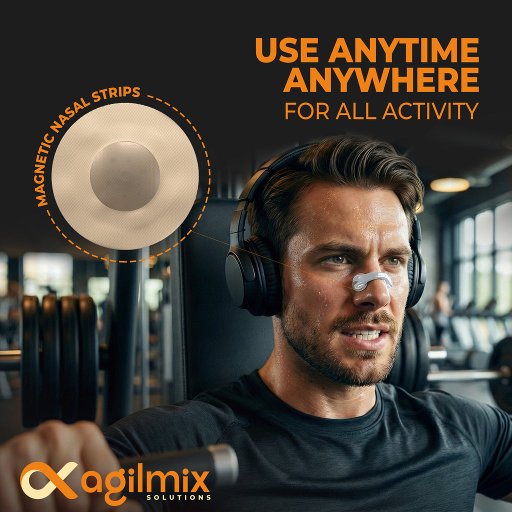 Agilmix Refill Magnetic Breathing Nasal Strips - 30, 60, 90-Days Supply for Enhanced Breathing - Compatible with Recharging, Nude & Transparent Color